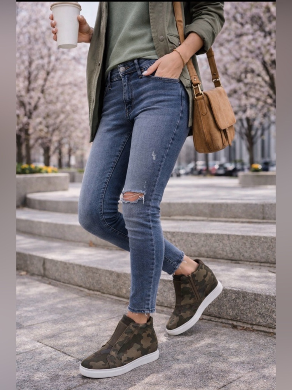 Aqua College Glady Hidden Wedge Sneakers Camo Waterproof | Women’s 8.5 🔥